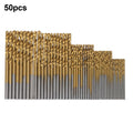 50pc Titanium HSS Twist Drill Bit Set 1–3mm | Metal & Wood HSS Twist Drill Set Oasis Select 50pcs