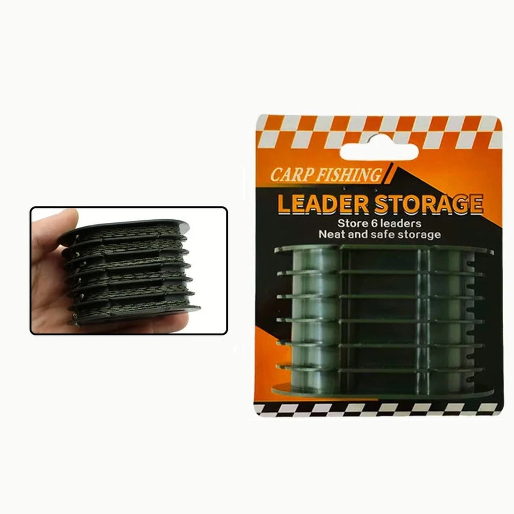 Black 6 Leader Fishing Rig Storage Box Line Organizer With Clips For Carp Fishing Tackle Gear Portable Plastic Container Oasis Select