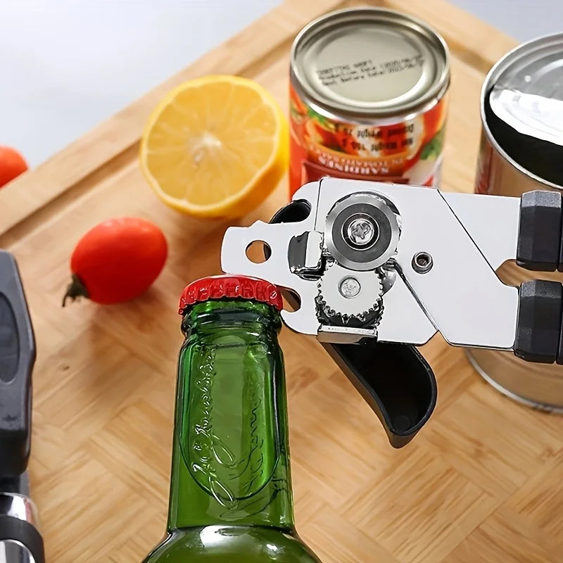 1pc Stainless Steel Multifunctional Professional Can Manual Can Opener Craft Beer Grip Can Opener Bottle Opener Kitchen Gadgets Oasis Select
