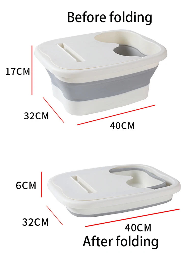 Foldable Footbath Massage Bucket Soaking Bucket Folding Basin Spa Foot Bath Bucket Household Sauna Bathtub Pedicure Bath Bathtub Oasis Select