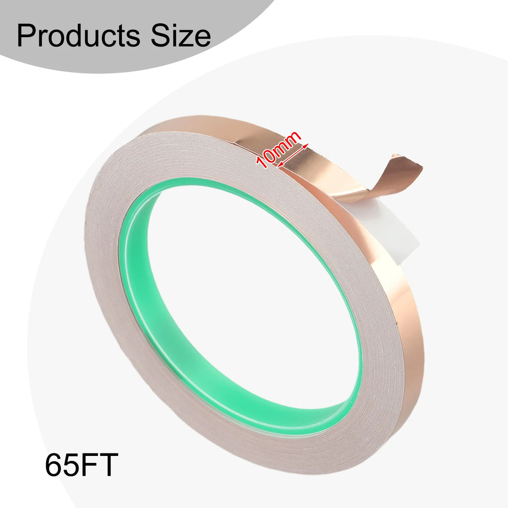 65FT Double Conductive Copper Foil Tape For EMI Shielding Conductive Tape Multipurpose Welding Electrical Repair Oasis Select 10mm