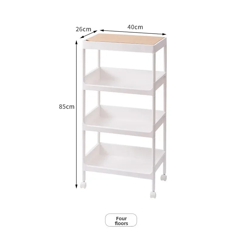Multi-functional trolley floor rack kitchen living room mobile multi-layer bedroom bedside storage rack Oasis Select 4th Floor-A
