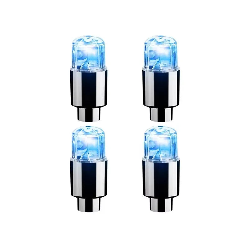2/4/6/8Pcs Car Light Bicycle LED Tire Lights Universal Car Neon Lamp Valve Cover Lights Tire Colorful Flashing Bulb Decoration Oasis Select 4pcs Blue