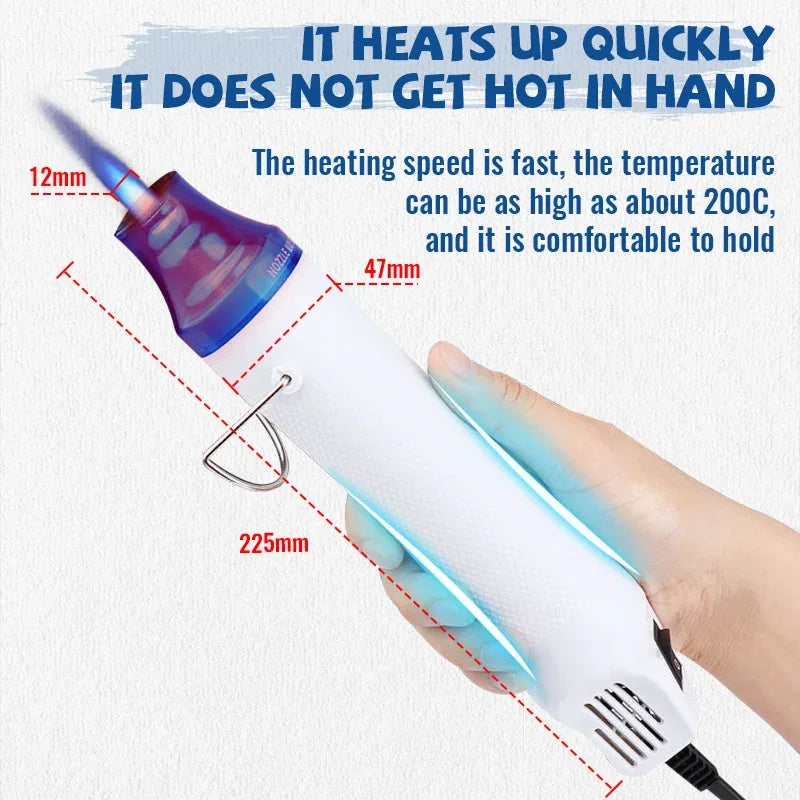 Hot Air Gun 220V Soldering Temperature Blower Gun DIY Crafts Electric Power Hot Dryer Mini Heat Gun For Shrink Tubing Car Wrap Oasis Select