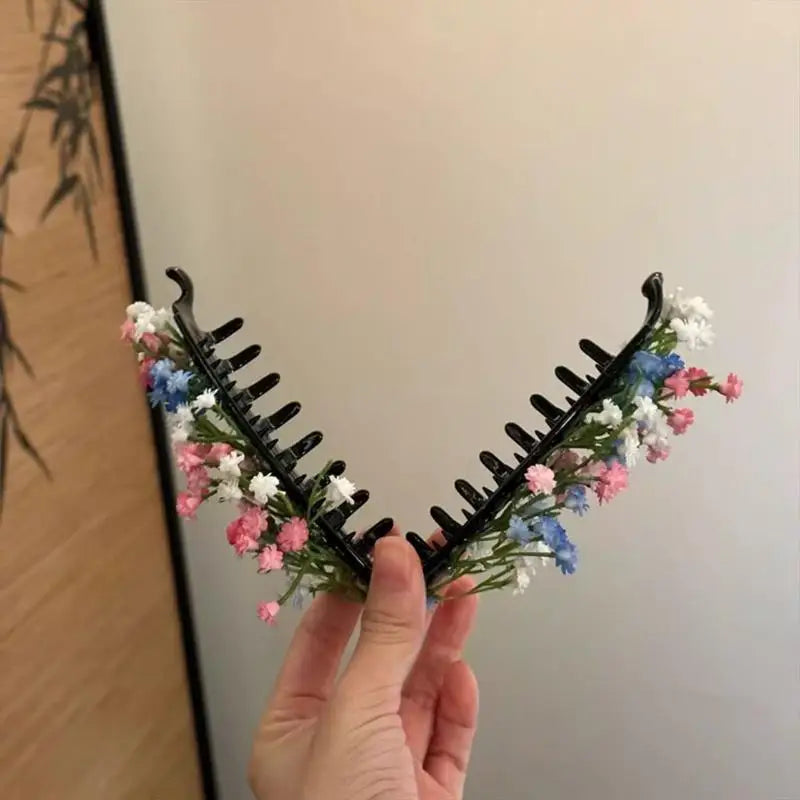 Baby's Breath Flower Hair Clip – Elegant Bridal Hairpin Floral Hair Clip Oasis Select A10