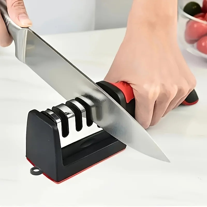 4-Stage Professional Knife Sharpener, Tungsten Steel & Ceramic Stones for Kitchen/Outdoor Knives(Not for Damascussed Edges) Oasis Select