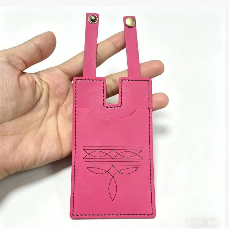 PU Leather Luggage Tags Embossed Design Sturdy Snap Closure Perfect For Travel Suitcase ID Holder Multiple Color Options Oasis Select