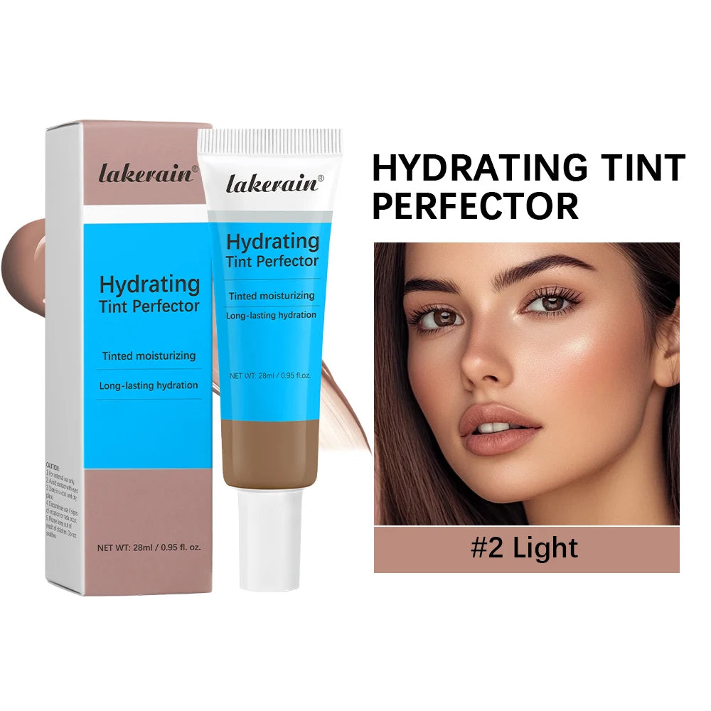 Lakerain Liquid Foundation Cream Moisturizing Lightweight Tinted Hydrating Cream Concealer Long-lasting Face Base Makeup Oasis Select 02 Light