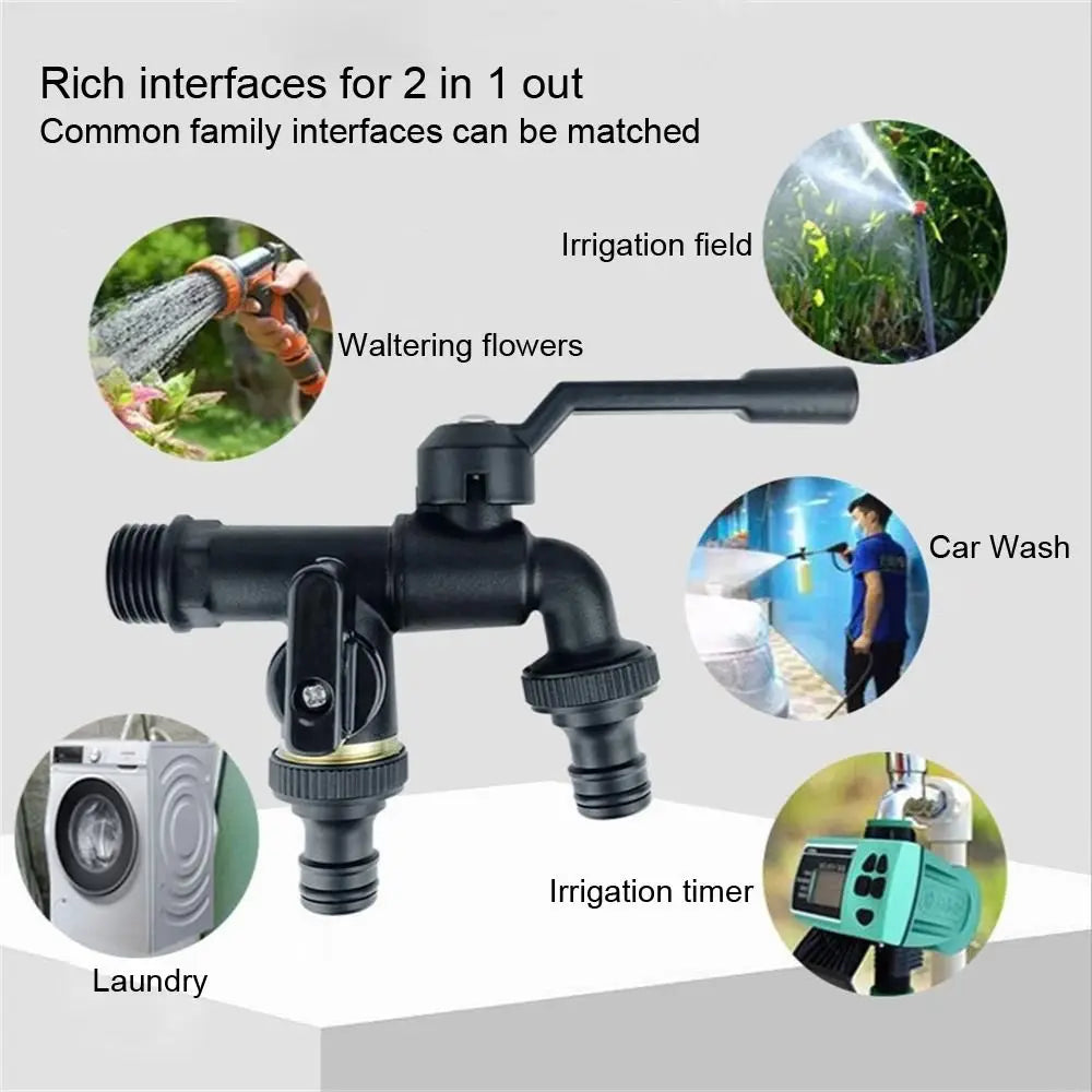 Black Brass Anti-Freeze Bibcock Faucet – Dual Outlet 1/2" Bibcock Faucet Oasis Select