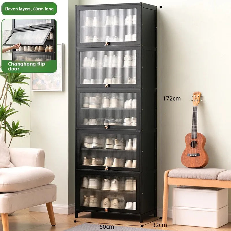 Shoe cabinet storage rack household modern door large capacity simple space saving ultra-thin solid wood Oasis Select Eleventh floor 60