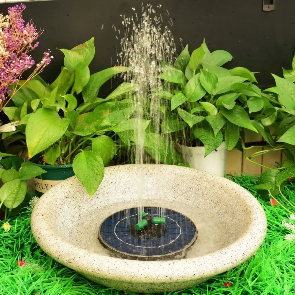 Durable Colorful Solar Fountain with Nozzles Circulating Bird Bath Fountain Automatic with LED Light Floating Fountains Bird Oasis Select 23cm-6W
