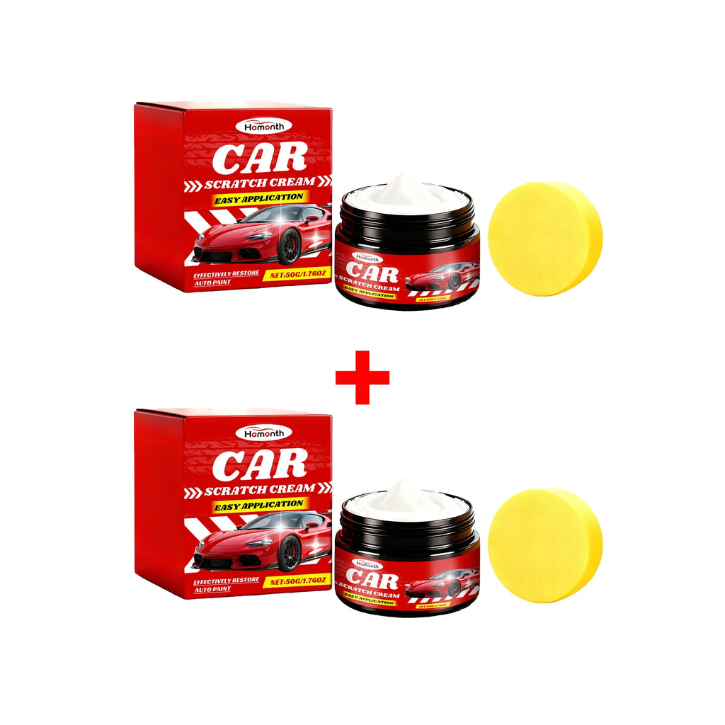 Car Scratch Remover Cream with Sponge Auto Paint Scratch Remover Polishing Paste for Car Scuffs Swirls Fine Lines Cleaning Care Oasis Select 2pcs