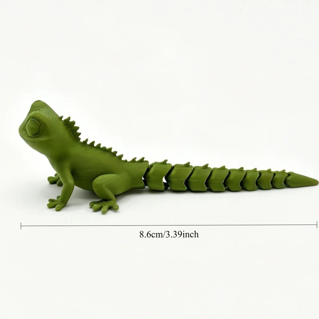 3D Printed Articulated Gecko Lizard ToyJoints Stress Relief Sensory Toy for Kids Adults Desktop Decor Gifts Reptile Model Gecko Oasis Select