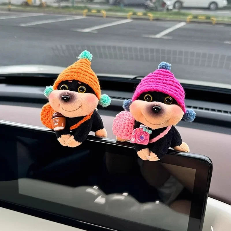 New Car Decor Bee Dog Doll Cars Central Control Screen Display Ornaments Screen Decoration Car Interior DecorAccessories Oasis Select