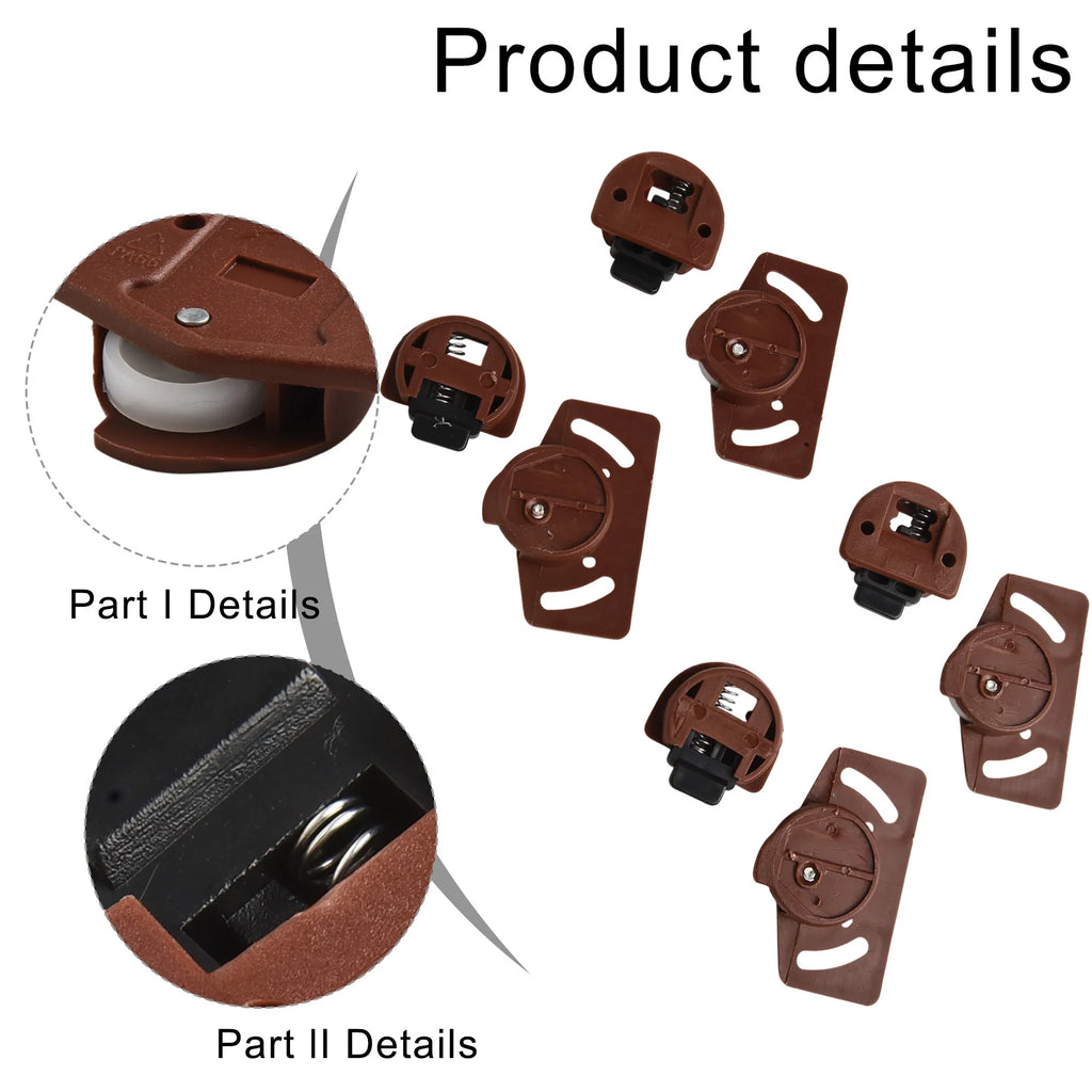 4/8 Pairs Cabinet Sliding Door Gear Wheel Gear Circuit Board Indoor Panel Kit Sliding Door Guide Furniture Wardrobe Roller Oasis Select