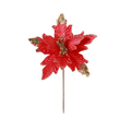 25cm Christmas Poinsettia Glitter Artificial Flower | DIY Wreath