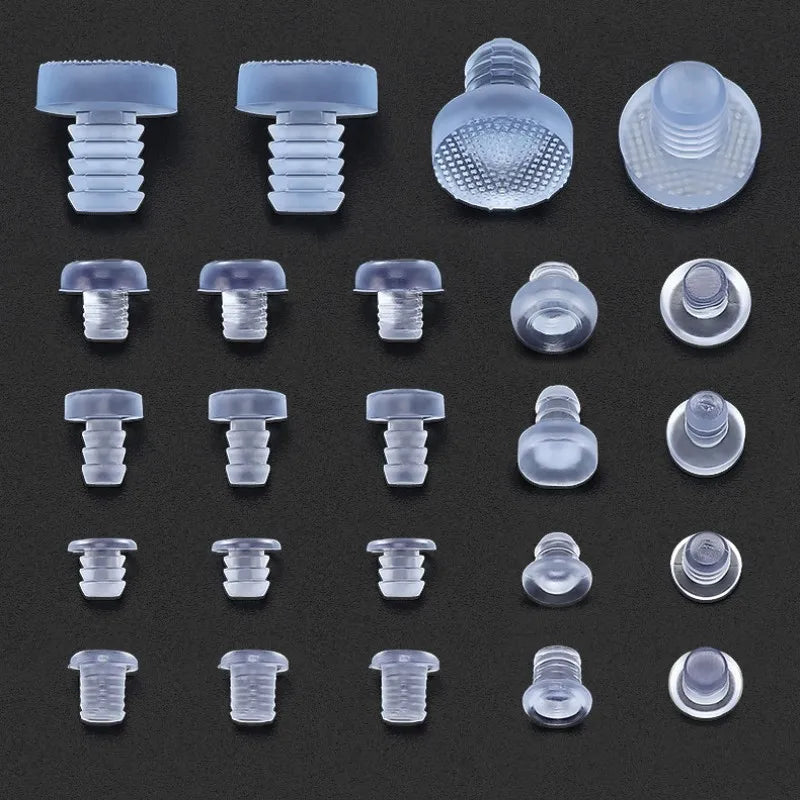 20pcs Transparent Rubber Screws Hole Plugs Anti collision Embedded Cabinet Door Bumpers Anti-slip Foot Pad Furniture Fasteners Oasis Select