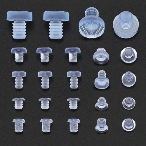 20pcs Transparent Rubber Screws Hole Plugs Anti collision Embedded Cabinet Door Bumpers Anti-slip Foot Pad Furniture Fasteners Oasis Select