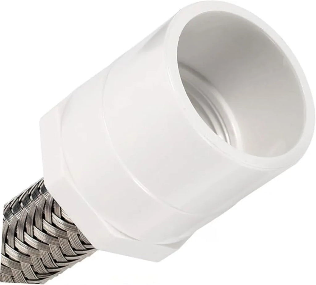 2Pcs White PVC Straight Connector for Garden Irrigation Water Supply Pipe Joint Male and Female Thread 1/2 "1.5" Oasis Select