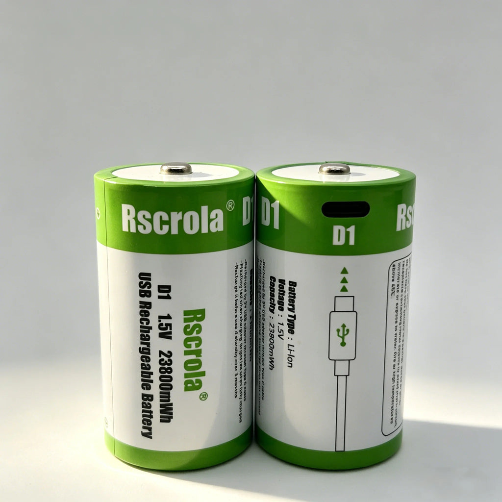 D Size 1.5V 23800mWh USB‑C Rechargeable Li‑ion Battery High Capacity Rechargeable D Cell for Flashlight Lantern Toys D battery Oasis Select