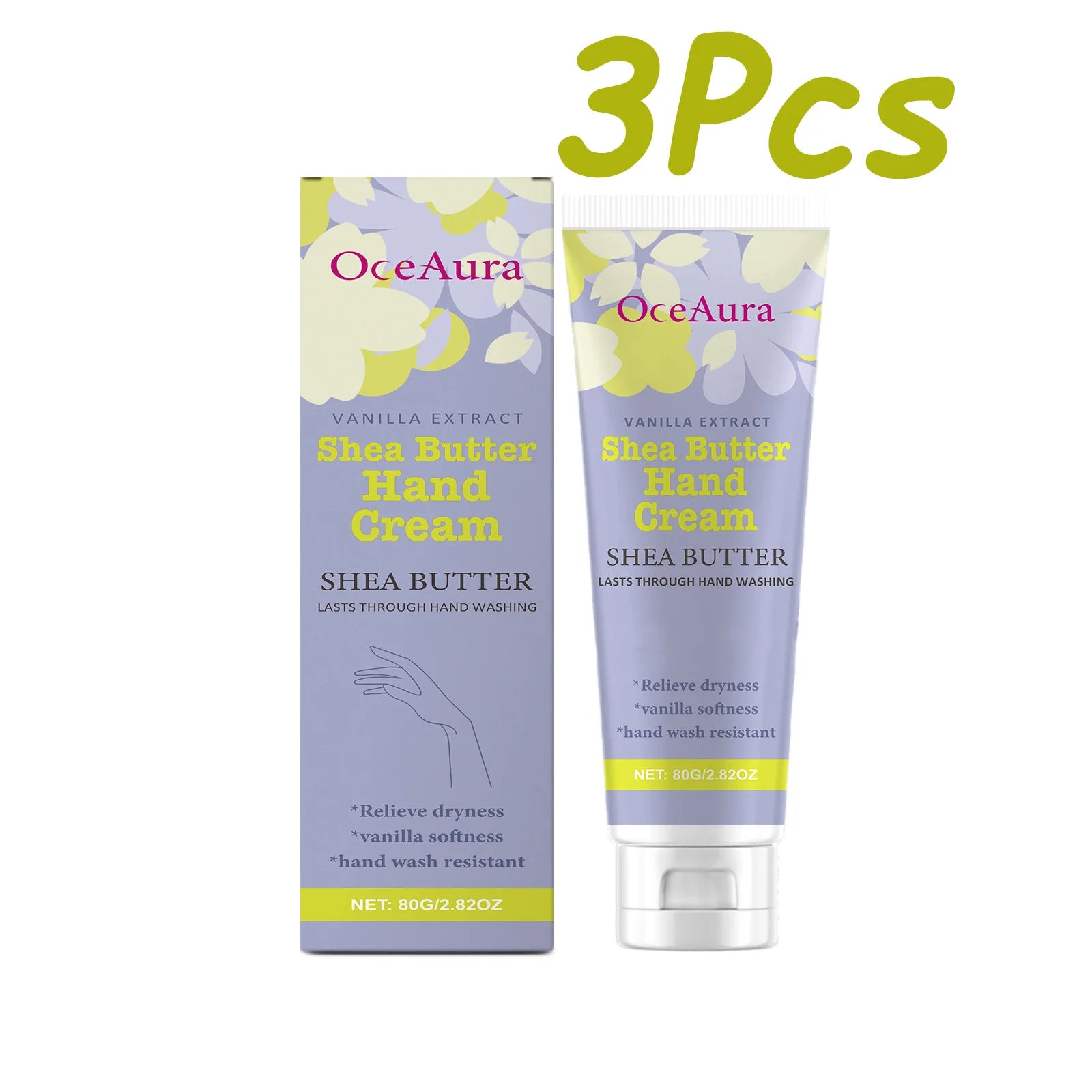 Shea Butter Hand Cream Nourishing Care Deep Hydration Anti Cracking Fast Absorbing Non-Greasy Winter Moisturizing Hand Cream Oasis Select 3Pcs