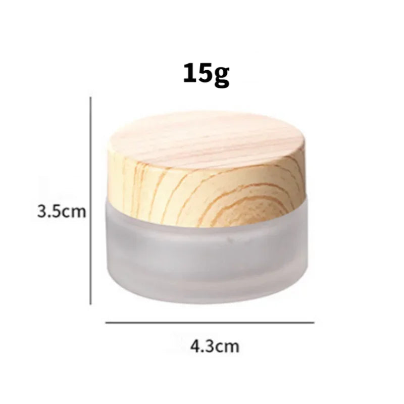 5g/10g/30g/50g Empty Glasses Cosmetic Makeup Jar Pots Frosted Sample Bottles Eyeshadow Face Cream Lip Balm Refillable Containers Oasis Select 15g