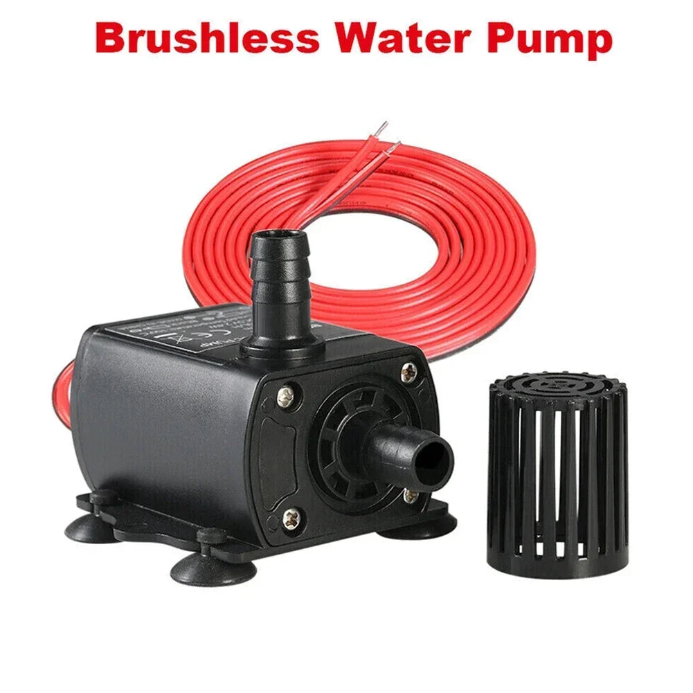 12V Brushless Submersible Water Pump 5W 280L/H with Epoxy Sealed Circuit Board for Aquarium Pond Fish Tank Circulation Oasis Select