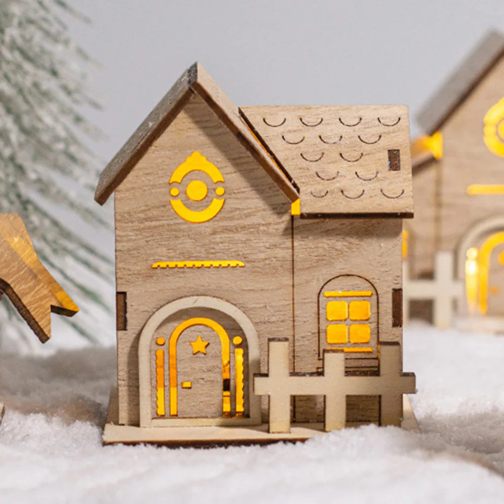 Battery-powered Lights Christmas Wooden Ornaments Versatile Use Handcrafted Ornaments Table Centerpieces Christmas Decoration Oasis Select
