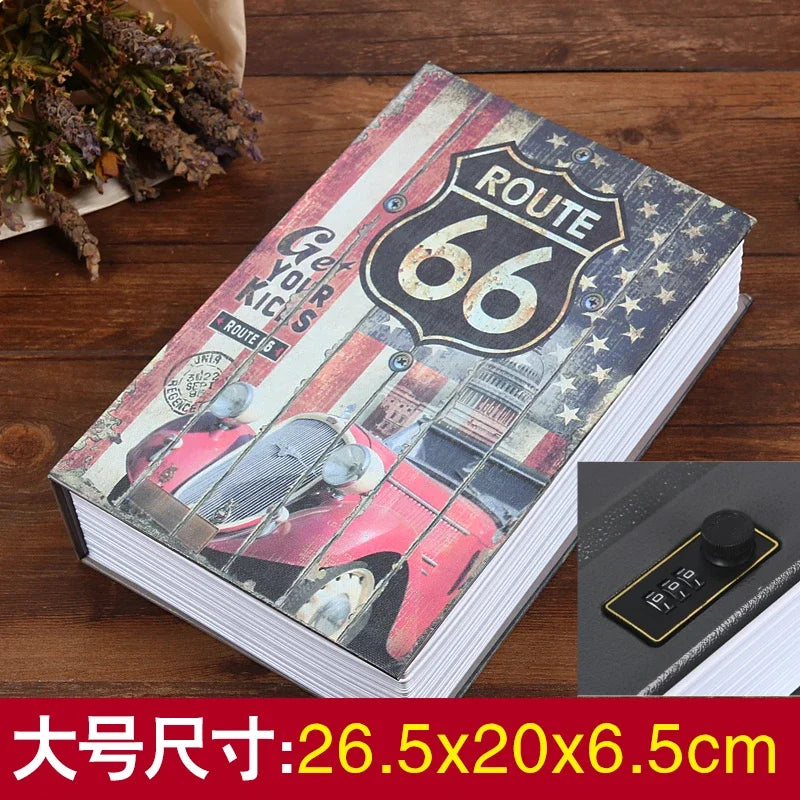 Simulation Book Coin Bank Paper Money Password Box Children Safe Book Storage Box Desktop Storage Box Oasis Select password 7