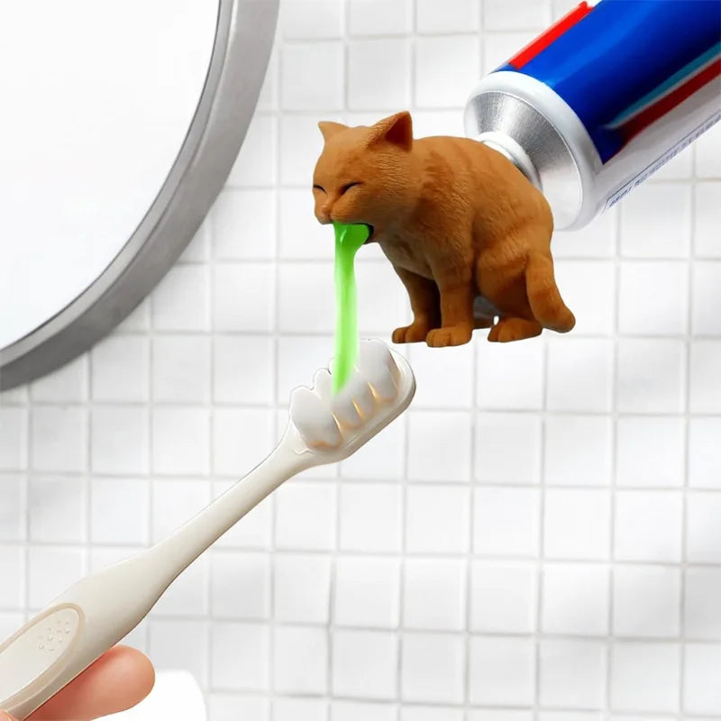 Creative Spoof Cat Vomited Toothpaste Head Funny Bathroom Toothpaste Dispenser Bathroom Accessories Oasis Select
