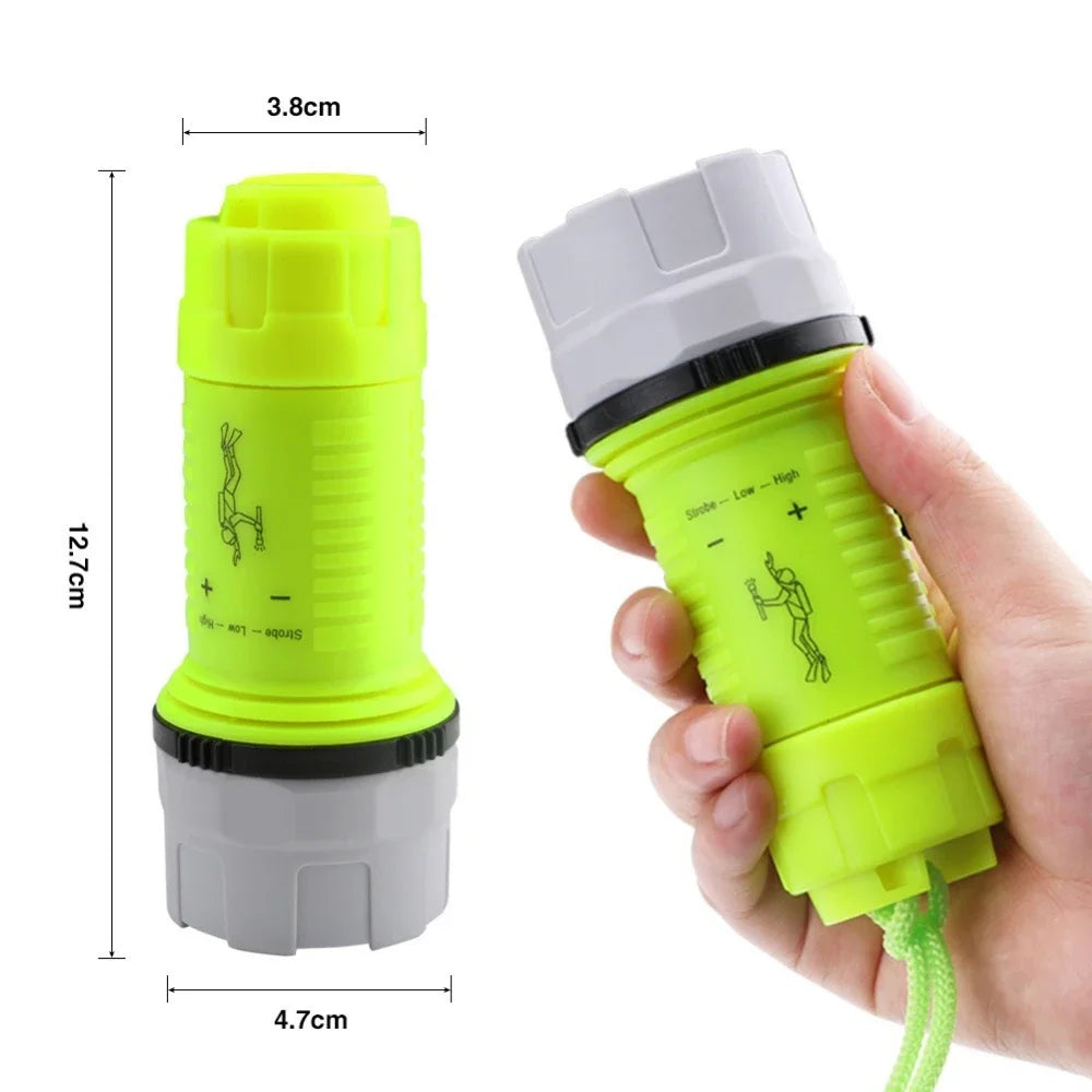 Diving Flashlight Super Bright LED Diving Light High Lumen Waterproof Underwater Torch for Scuba Diving Other Outdoor Activities Oasis Select