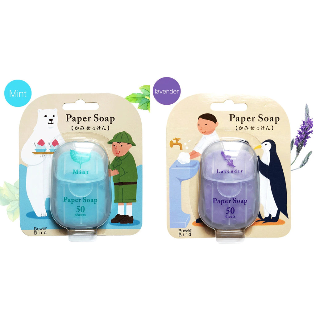 Paper soap, portable soap tablets, suction cardboard soap, 6 colors, 6 flavors, 50 tablets, disposable hand washing travel soap Oasis Select Mint Lavender 50pcs