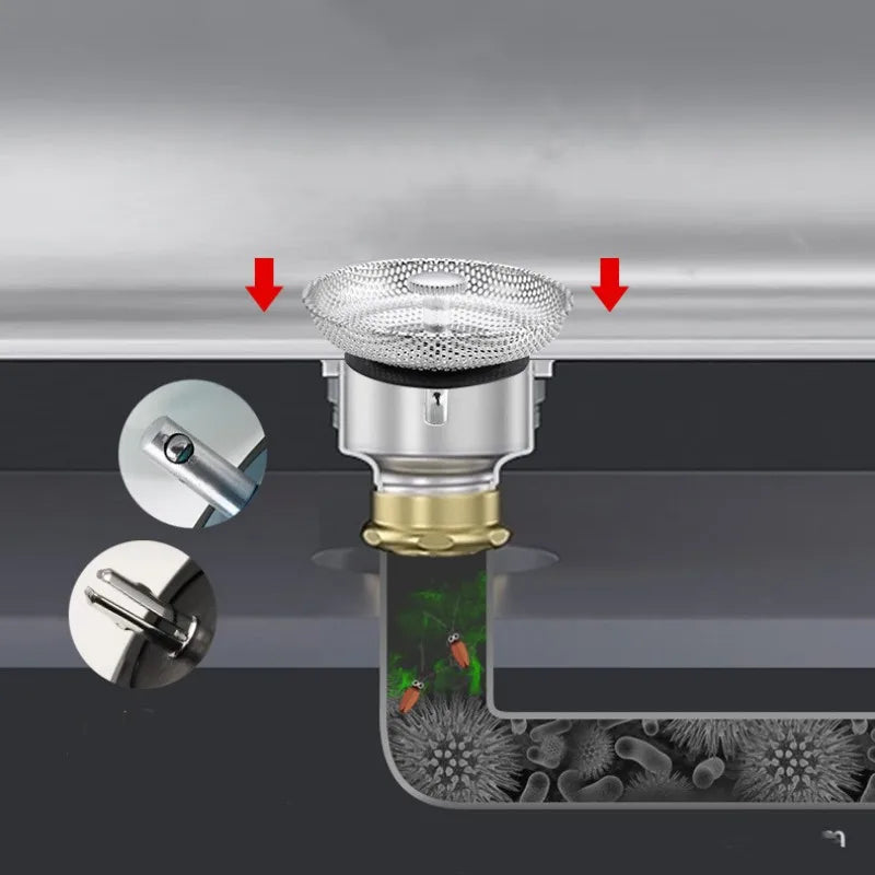 Waste Plug Sink Strainer Stainless Steel Basin Drain Filter Shower Floor Sewer Mesh Hair Catcher Kitchen Bathroom Accessories Oasis Select