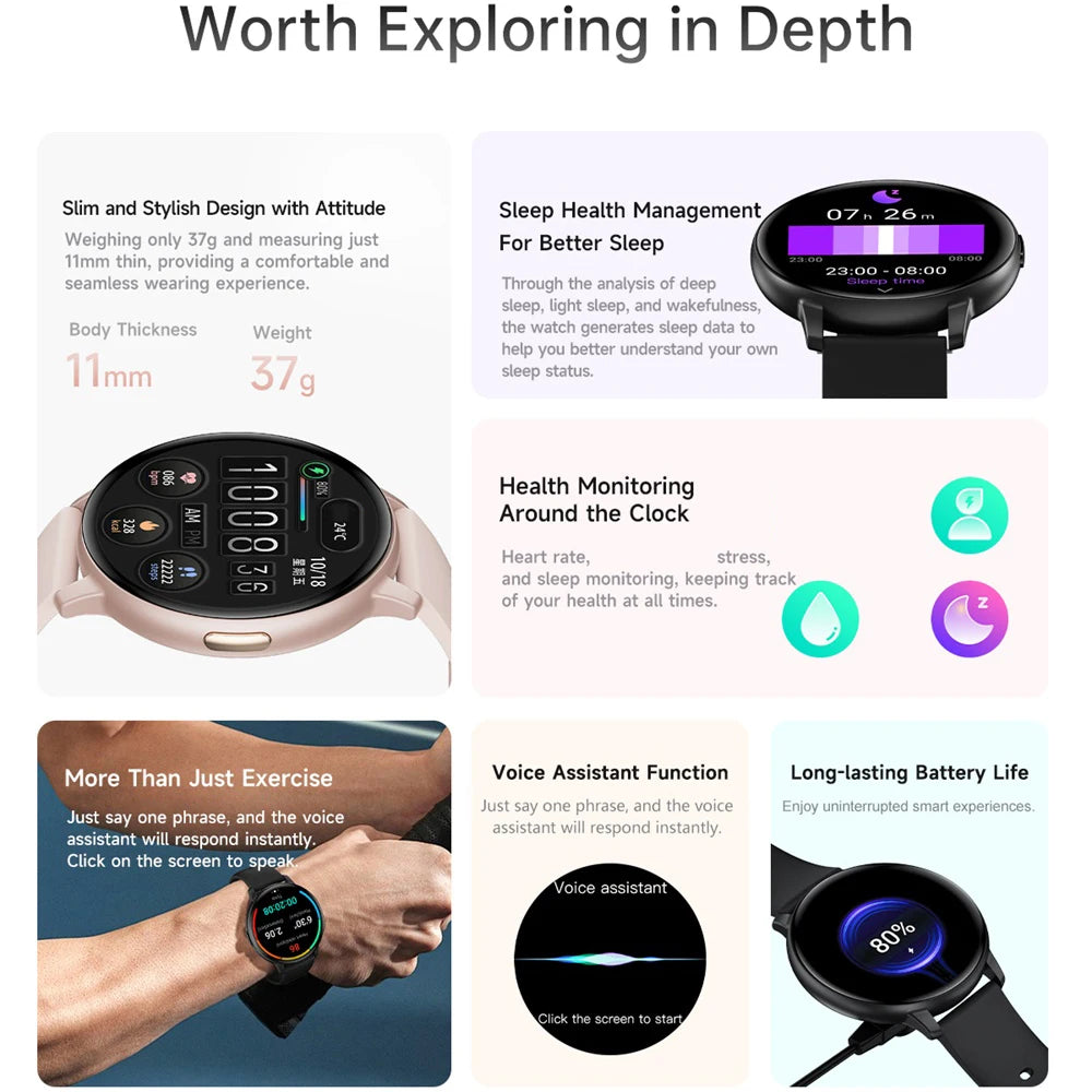 BT Call Smart Watch Women Sport Fitness Tracker Custom Dial Watches Heart Rate Waterproof Smartwatch Men Lady 1.38inch HD Screen Oasis Select