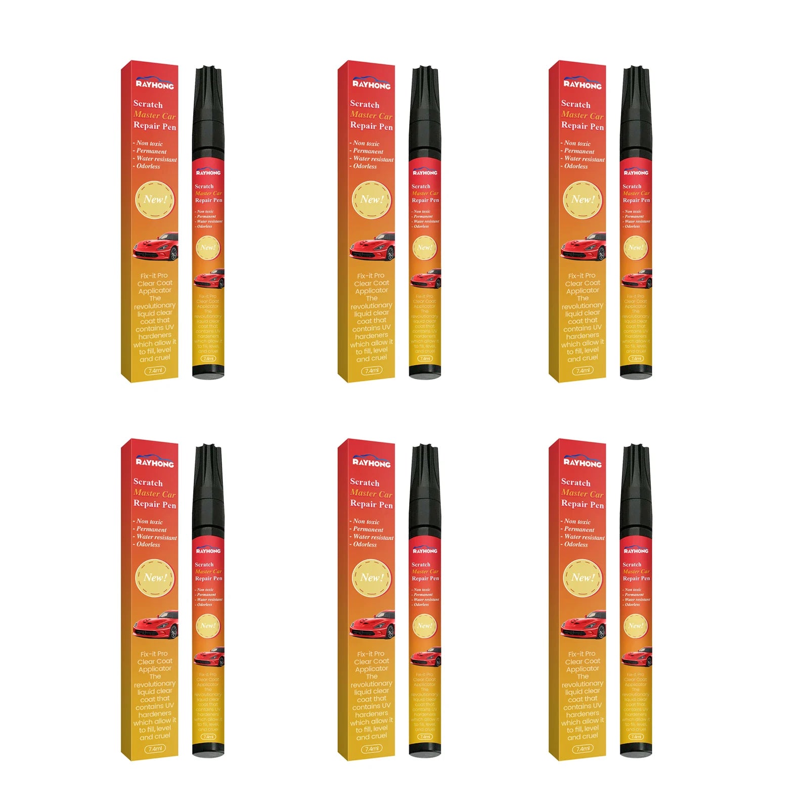 All Cars Magic Pen Car Scratches Removal Weatherproof Touch up Repair Covering Auto Paint Portable Fix Automotive Care Supplies Oasis Select 6pcs boxed