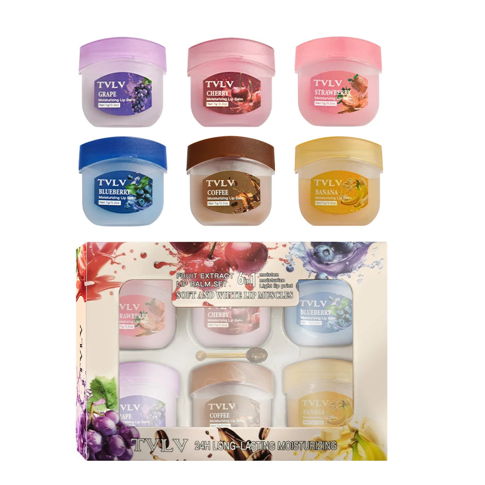 TVLV Fruit Extract Lip Balm Set – 4, 6 & 8-Piece Moisturizing Lip Balm Set Oasis Select 6PCS