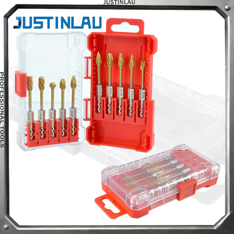 JUSTINLAU 10PCS Hard Alloy Tungsten Steel Grinding Head Rotary File Woodworking Milling Cutter Electric Grinding Polishing Tool Oasis Select
