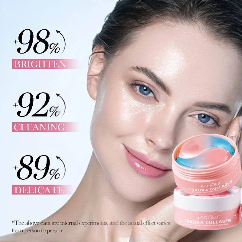 SADOER Sakura Collagen Eye Mask 60 Pcs – Hydrate & Brighten Eye Mask Patches Oasis Select