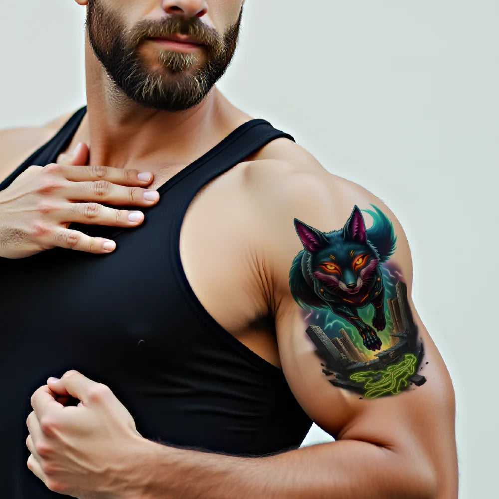 3-Pack Temporary Tattoos – Rhino, Rabbit & Beetle Designs