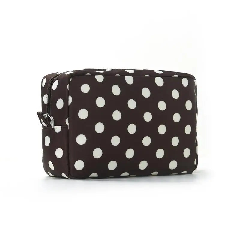Polka Dot Waterproof Makeup Bag | Travel Toiletry Organizer