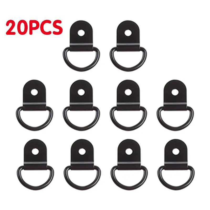 10-60PCS D Shape Tie Down Anchor Rings Iron Stainless Steel Cargo Tie Down Ring for Car Truck Trailers RV Boats Oasis Select 20pcs