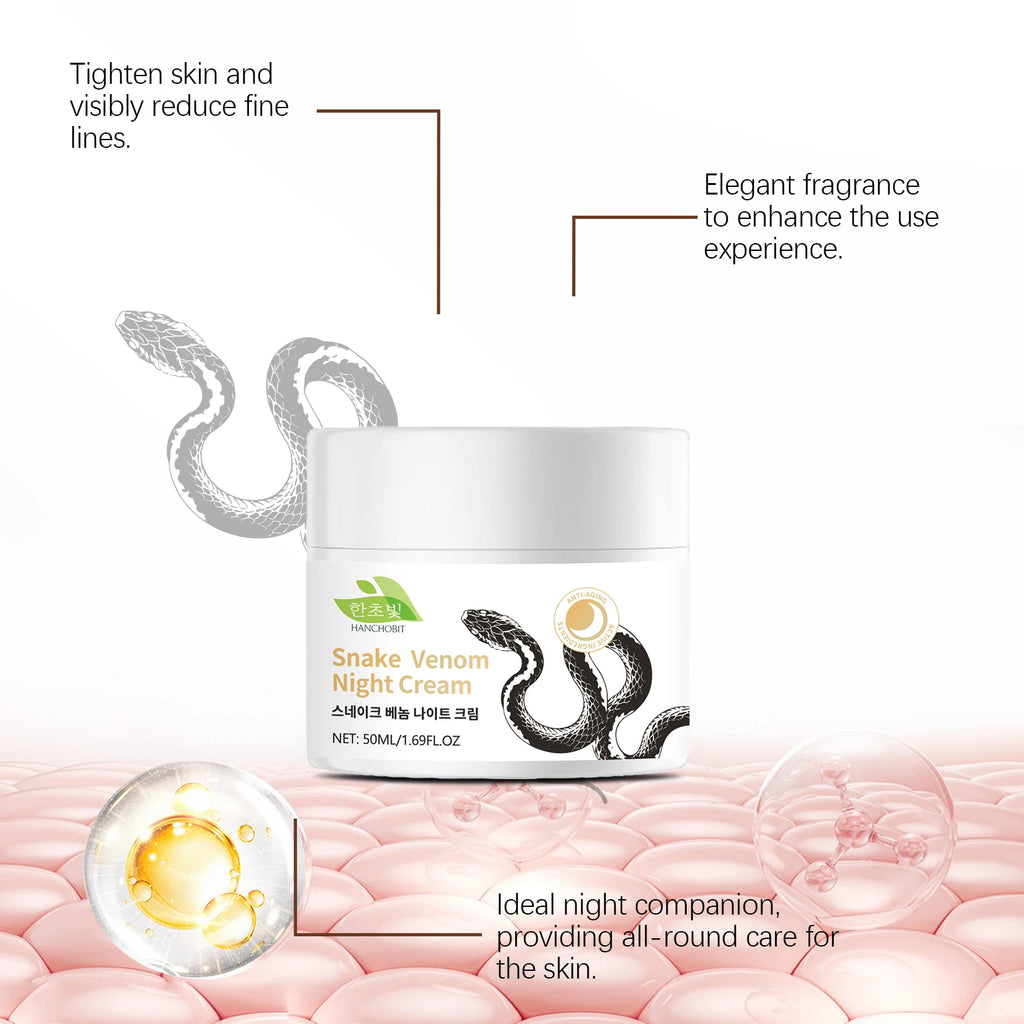 Snake Venom Night Cream: Daily Facial Care for Deep Nourishment, Refining Skin Texture, and Delivering a Smooth Complexion Oasis Select