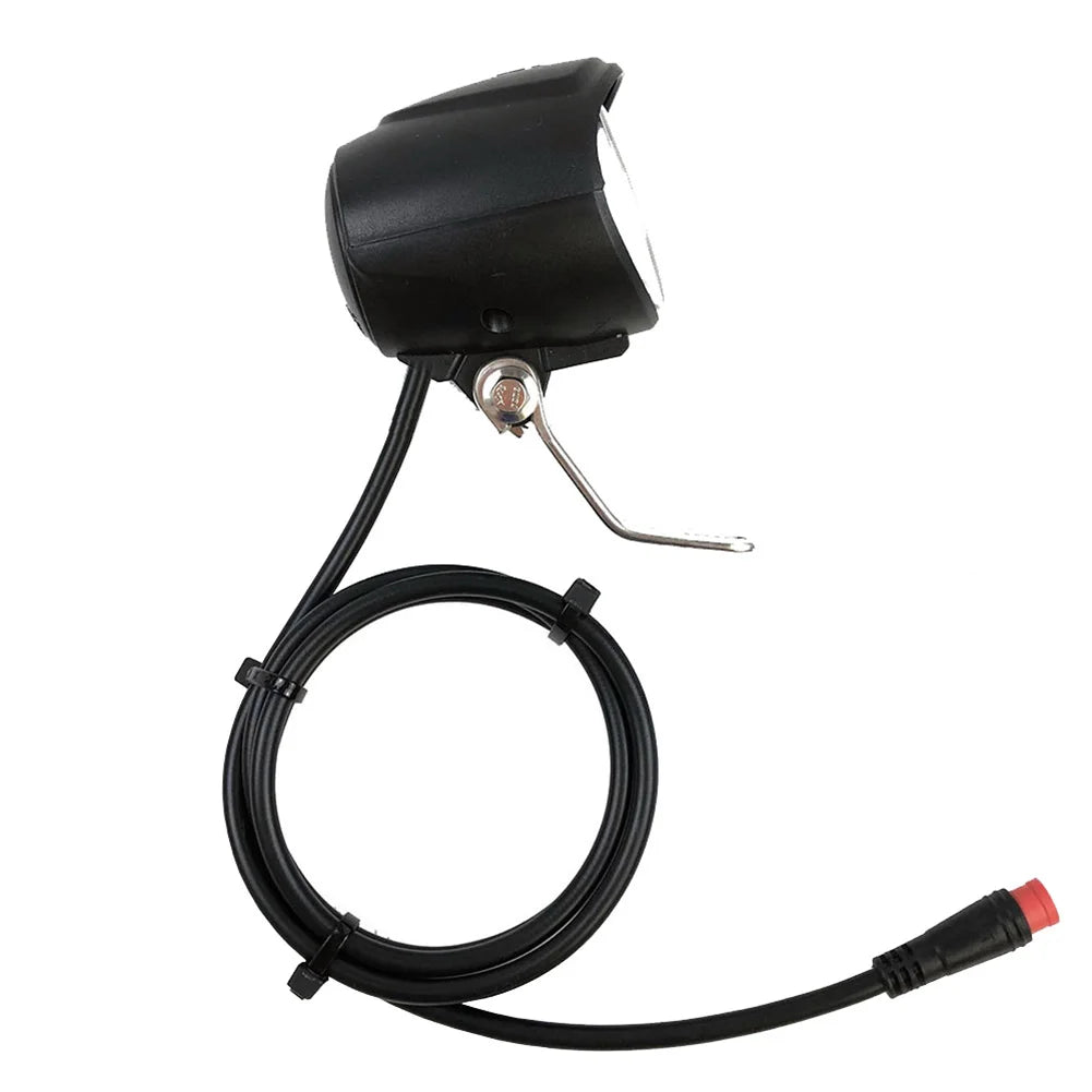 5W Headlight 6-80V Accessory Black E Bike For Electric Bicycle Front Light Led Light Parts Waterproof Practical Oasis Select Waterproof connector
