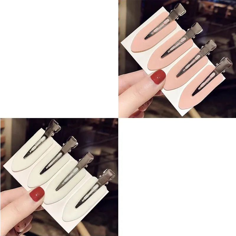 4/8/12pcs No Bend Seamless Hair Clips Side Bangs Barrette Makeup Washing Face Accessories Women Girls Styling Hairpins Oasis Select pink4-White4
