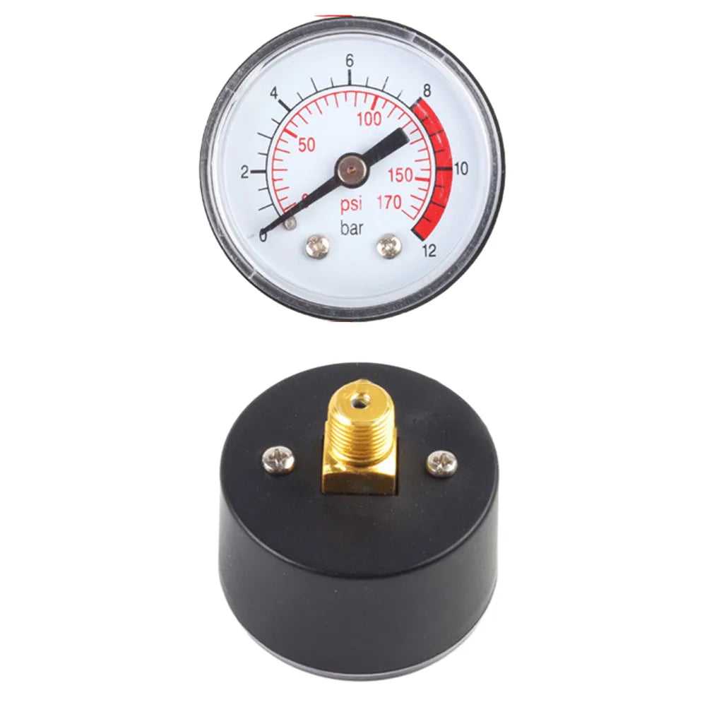 Air Compressor Pneumatic Hydraulic Fluid Pressure Gauge 0-12Bar / 0-170PSI Easy To Read Dial Measuring Instrument Oasis Select