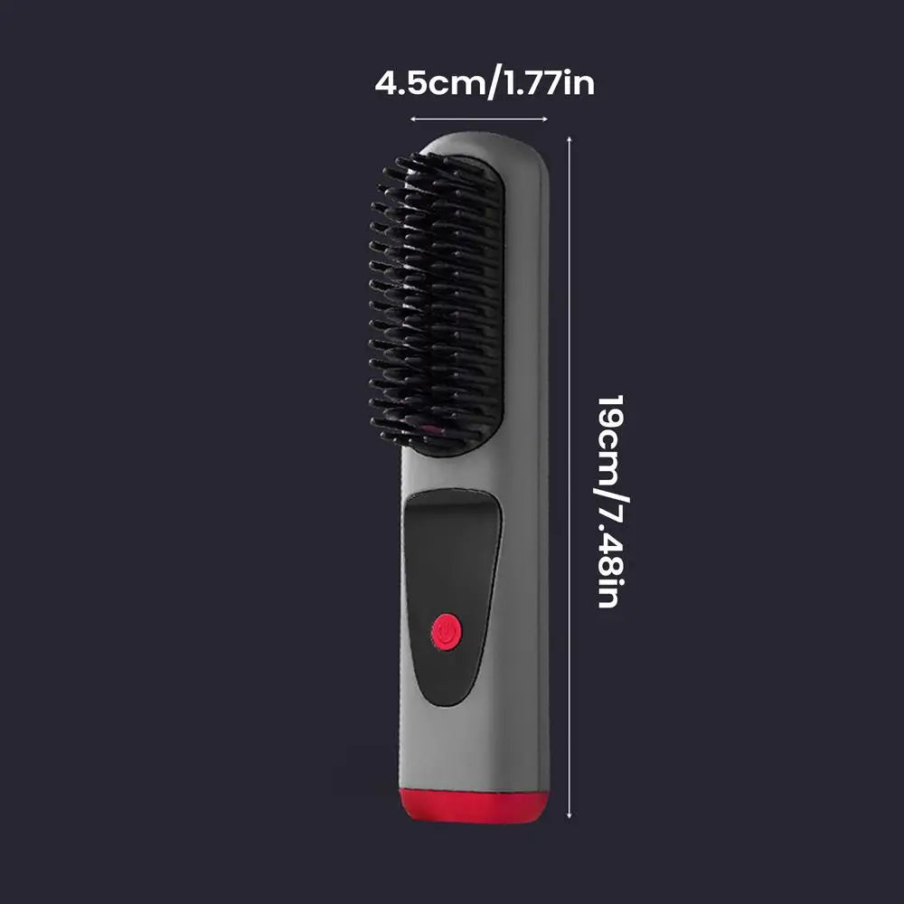 Cordless Ceramic Hair Straightener Brush – 4 Heat Levels & LED Hair Straightener Brush Oasis Select China Mainland Gray