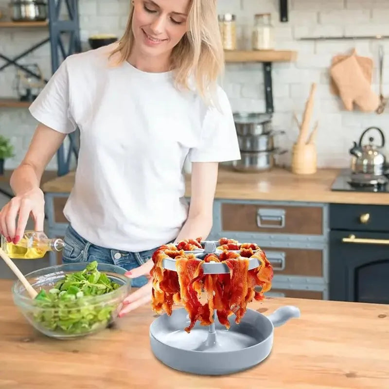 Microwave Bacon Cooker Rack – 16 Slices, Grease Catcher Microwave Bacon Rack Oasis Select