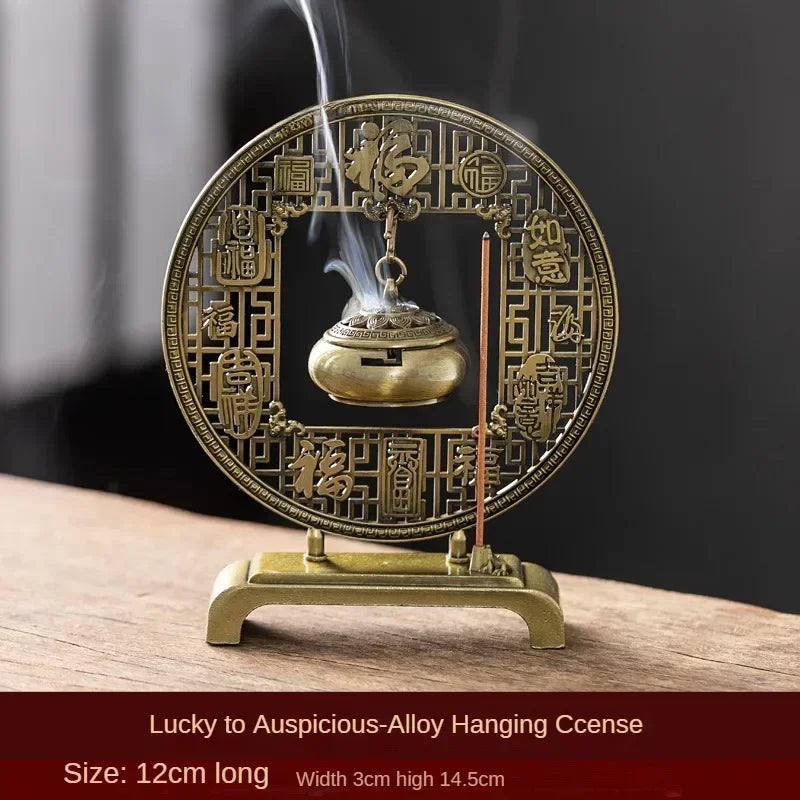 Five Blessings Chinese Incense Hanging Burner Sandalwood Small Lucky Cloud Non-stick Incense Burner Tea Incense Taoist Ornaments Oasis Select baifu