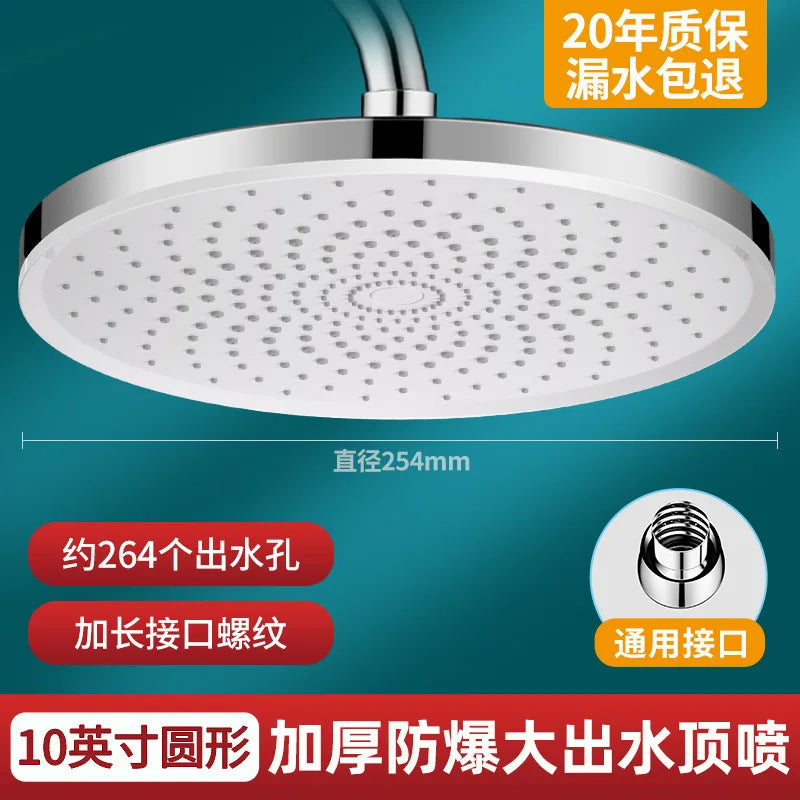New 10 inch Big Panel Rainfall Shower Head,High Pressure Shower Head,Water Saving,Top Rain Shower Faucet Bathroom Accessories Oasis Select R02 Sliver