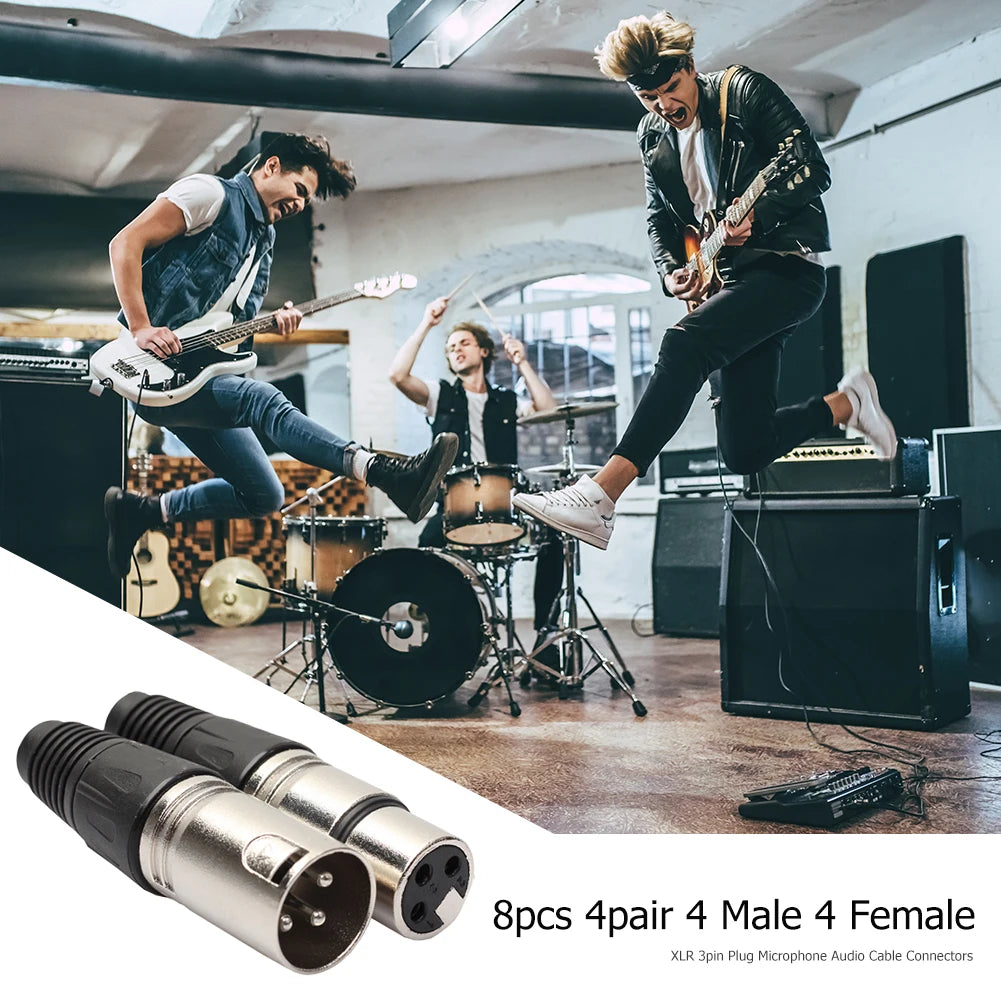 8pcs 3Pin XLR Female Male Socket Panel Mount Chassis Plug Connectors Adapters Oasis Select China Mainland